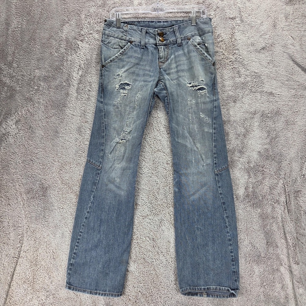 Vintage Levis Engineered Jeans Womens 29x32 Blue Twisted Button Fly Thrashed